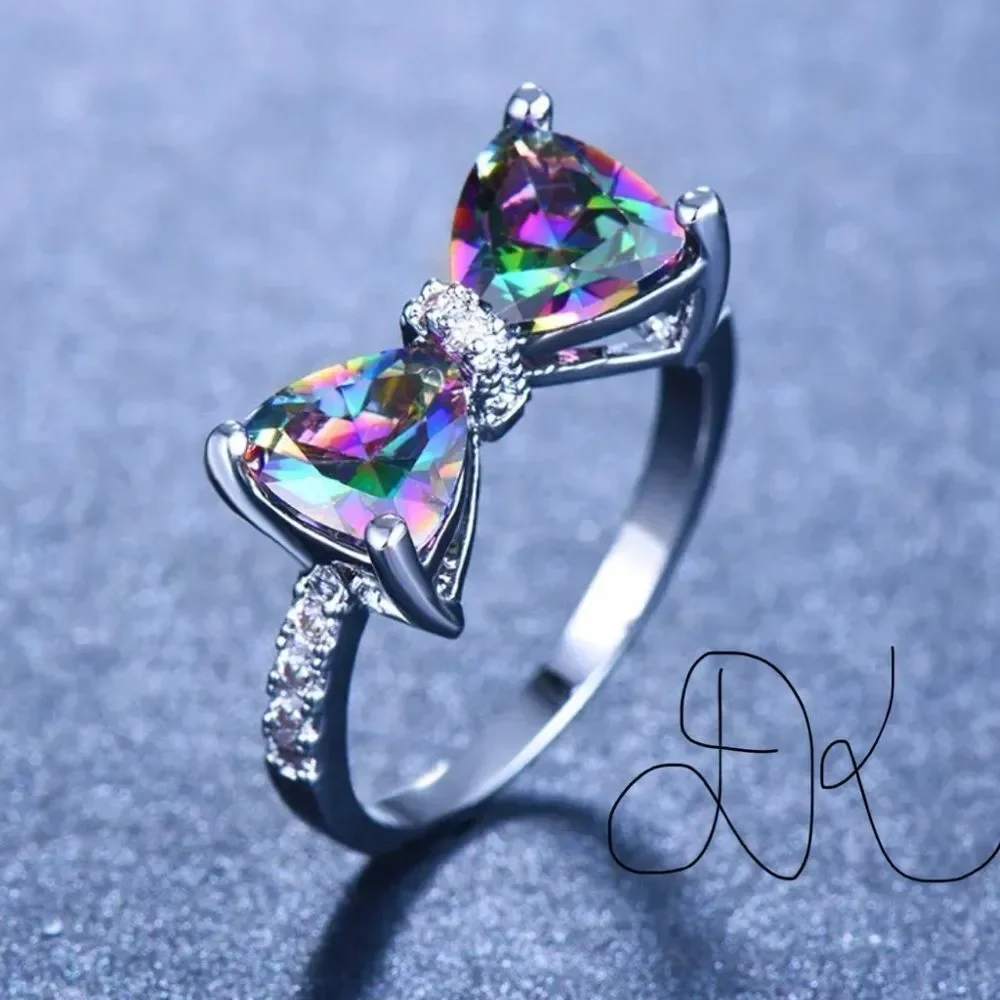 STERLING SILVER BRIDAL ENGAGEMENT SET RING